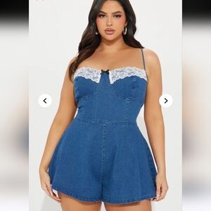 Nwot Fashion Nova 3x Denim Romper